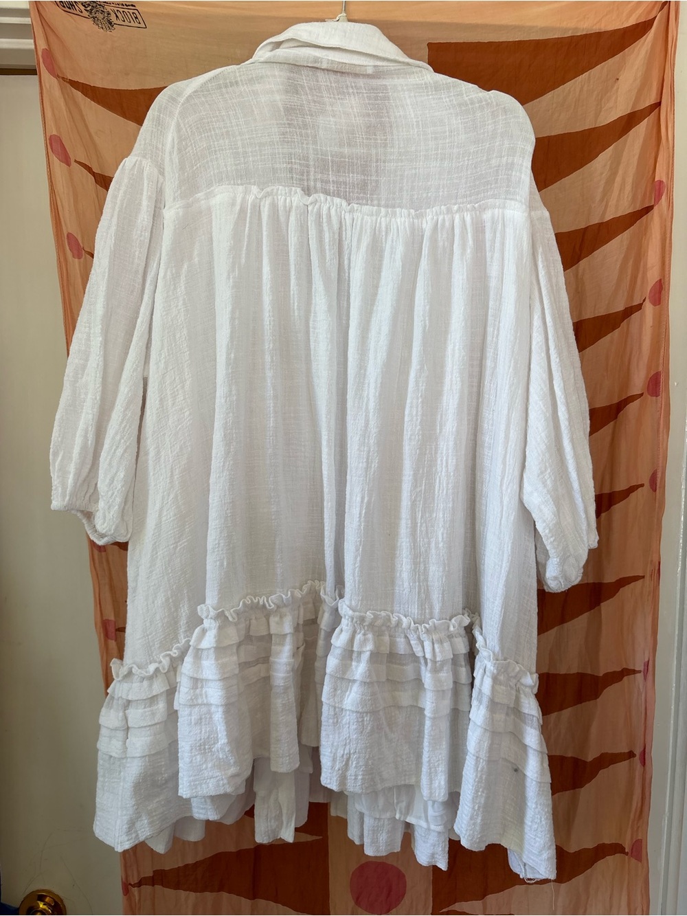 Karlie White Ruffled Button-Front Casual Dress - Picture 2 of 5